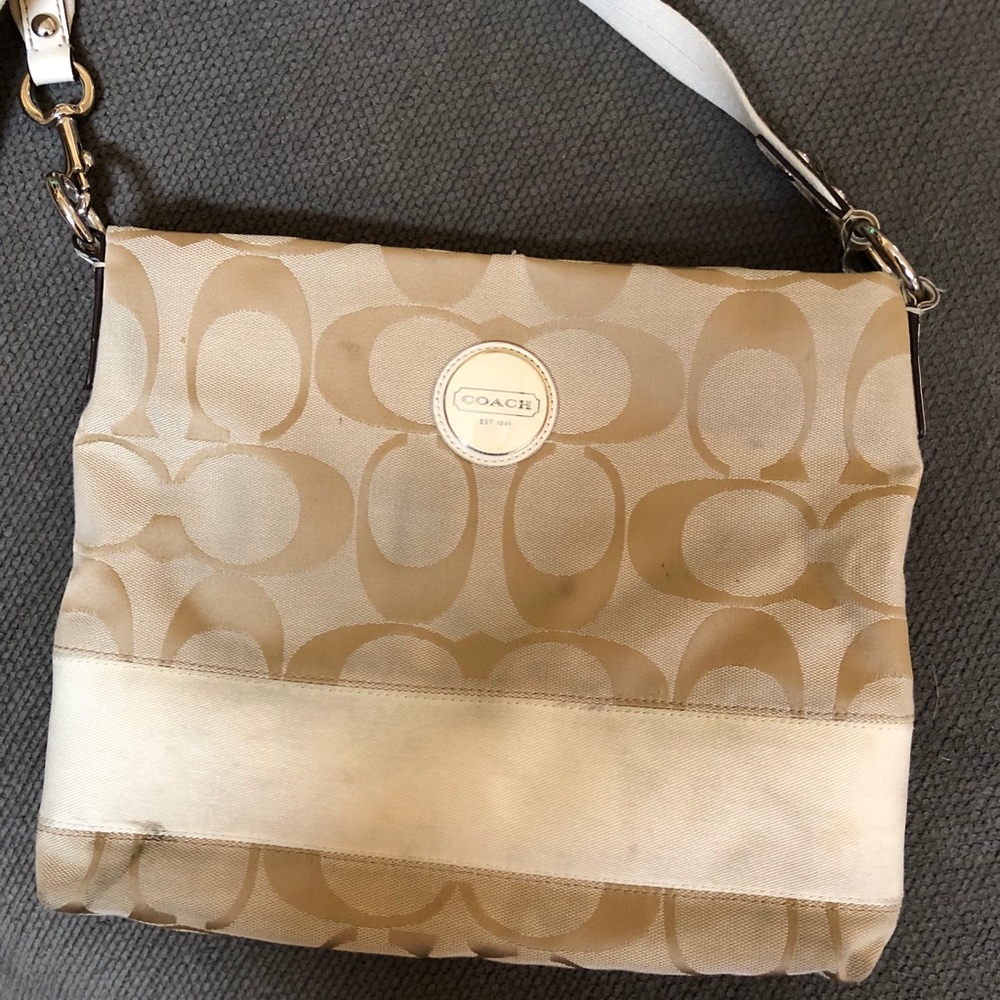 COACH canvas messenger crossbody LARGE